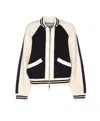 Essentiel Antwerp Black And White Faux Fur-panelled Knitted Bomber Jacket In Black