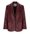 Essentiel Antwerp Idrey Burgundy Single Breasted Blazer In Brown