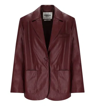 ESSENTIEL ANTWERP IDREY BURGUNDY SINGLE BREASTED BLAZER