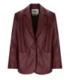 Essentiel Antwerp Idrey Burgundy Single Breasted Blazer In Brown