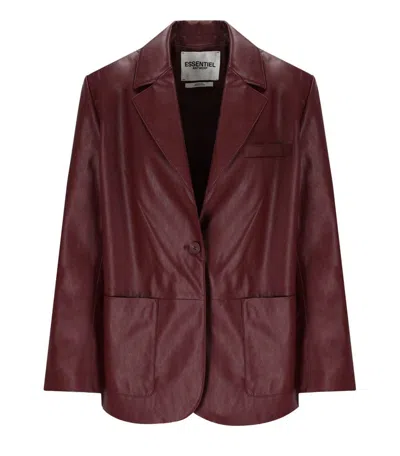 Essentiel Antwerp Idrey Burgundy Single Breasted Blazer In Red