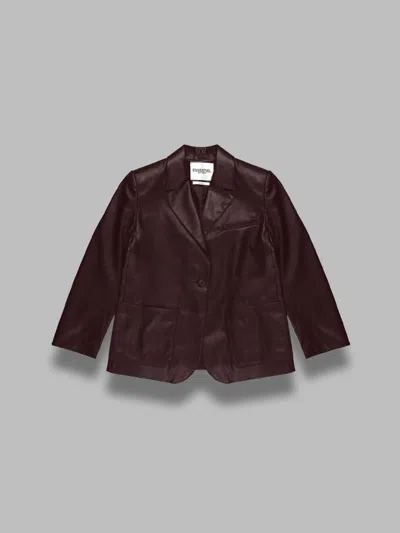 Essentiel Antwerp Idrey Faux Leather Blazer In Brown