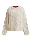 Essentiel Antwerp Iface Cable-knit Sweater In Neutral