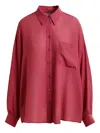 Essentiel Antwerp Ifire Ruffled Pocket Shirt In Red