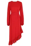 Essentiel Antwerp Iflower Pussy Bow Tie Dress In Red