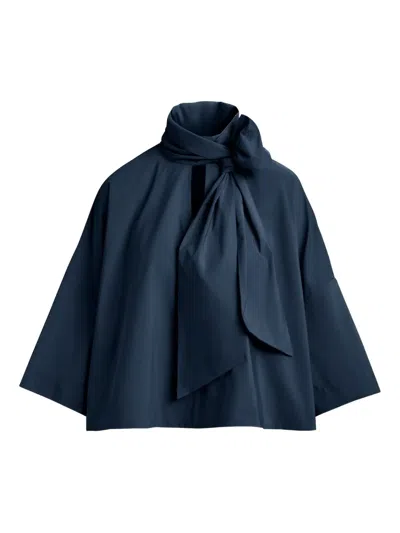Essentiel Antwerp Igator Pussy-bow Blouse In Blue
