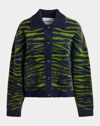 ESSENTIEL ANTWERP IGER ZEBRA KNIT CARDIGAN