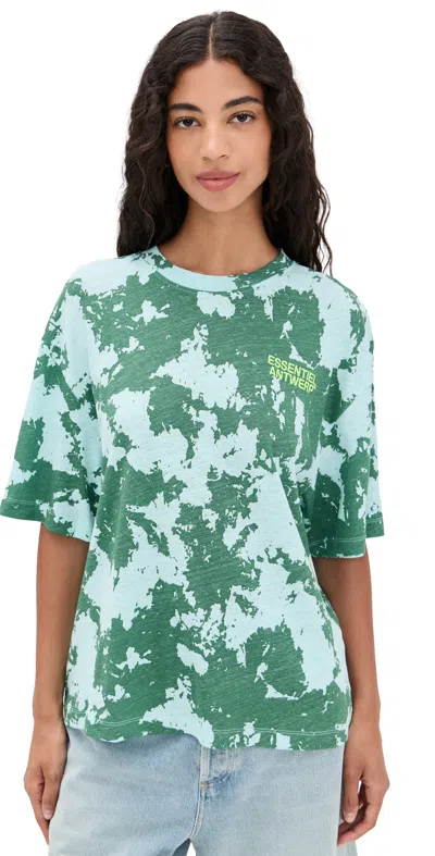 Essentiel Antwerp Ihazar Printed T-shirt Aqua Azul In Blue