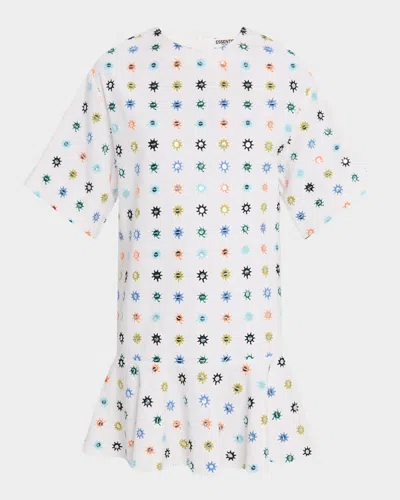 Essentiel Antwerp Iherko Mirror Embroidered Mini Dress In Multi