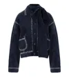 Essentiel Antwerp Ihoops Contrast-stitch Cardigan Sweater In Blue