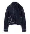 Essentiel Antwerp Ihoops Contrast-stitch Cardigan Sweater In Blue