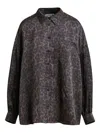 Essentiel Antwerp Ilorin Leopard-print Ruffled Shirt In Black