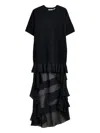 Essentiel Antwerp Imaille Ruffled Sheer Mini Dress In Black