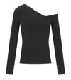 Essentiel Antwerp Imeric Asymmetric Ribbed Sweater In Black
