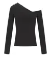 Essentiel Antwerp Imeric Asymmetric Ribbed Sweater In Black