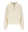 Essentiel Antwerp Imetal Ivory Polo Sweater In Neutral