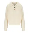 Essentiel Antwerp Imetal Ivory Polo Sweater In White