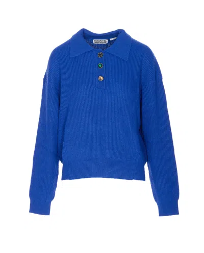 Essentiel Antwerp Imetal Jewel Button Polo In Blue