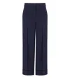 Essentiel Antwerp Imo Navy Blue Cropped Trousers In Blue