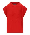 Essentiel Antwerp Import Red Knitted Vest In Red