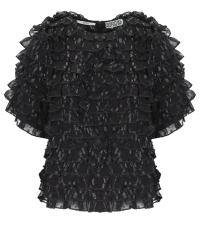 Essentiel Antwerp Incarvillea Zwart Top In Black