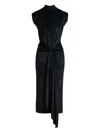 Essentiel Antwerp Inche Dots Mock Neck Midi Dress In Black