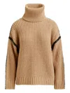 Essentiel Antwerp Indsay Crystal-embellishment Sweater In Brown