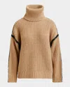 Essentiel Antwerp Indsay Embellished Turtleneck Sweater With Removable Collar In Brown