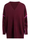 Essentiel Antwerp Inside V-neck Piping Knitwear In Red