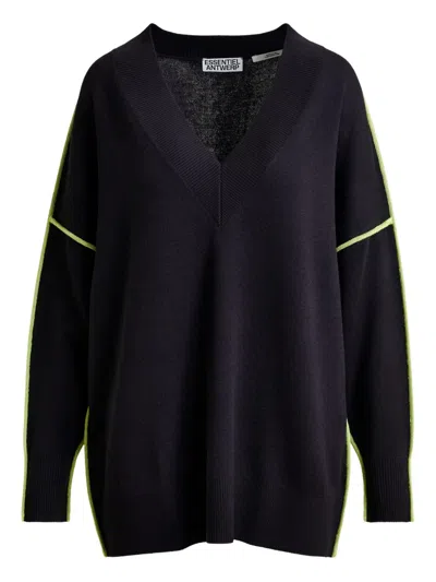 Essentiel Antwerp Inside V-neck Sweater In Black