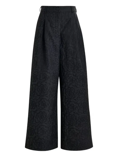 Essentiel Antwerp Instore Jacquard Pleated Trousers In Black