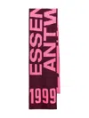Essentiel Antwerp Intarsia Logo Scarf In Purple