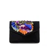 Essentiel Antwerp Intensify Sequins Beads Clutch Bag In Black