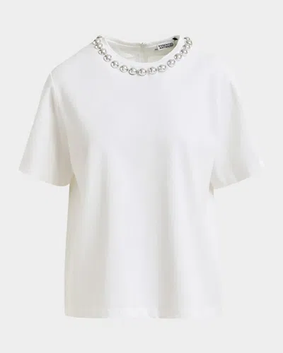 Essentiel Antwerp Intenso Studded Collar T-shirt In White