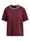 Essentiel Antwerp Intenso Silver Balls T-shirt Margot Mauve In Burgundy