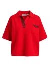 Essentiel Antwerp International Bead-embellished Polo Top In Red