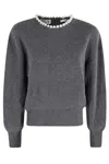 Essentiel Antwerp Pearl-embellished Wool Sweater In Gray