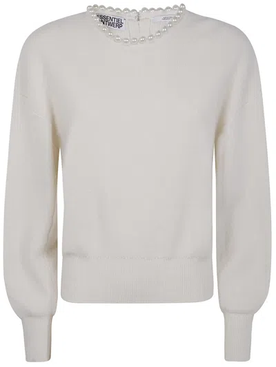 Essentiel Antwerp "inti" Pullover With Beads In White