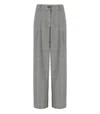 Essentiel Antwerp Checked Grey And Black Wide-leg Pants In Gray