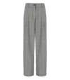 Essentiel Antwerp Checked Grey And Black Wide-leg Pants In Multi