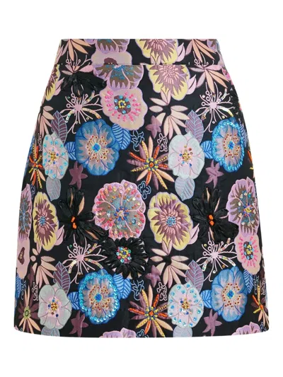 Essentiel Antwerp Iorgeous Floral Sequin Mini Skirt In Black