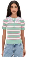 Essentiel Antwerp Iota Knitted Polo Combo1 Aqua Azul In Green