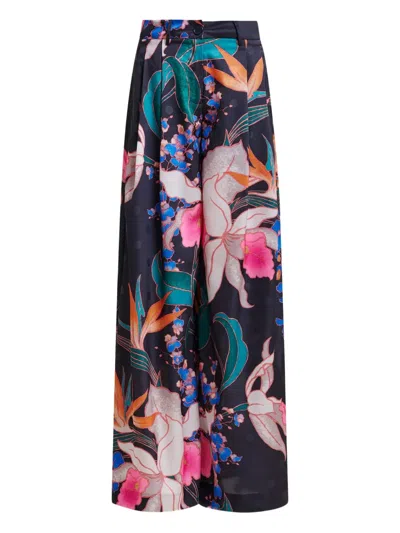 Essentiel Antwerp Ipants Floral-print Trousers In Black