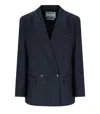 Essentiel Antwerp Ipursuit Navy Blue Oversized Blazer In Blue
