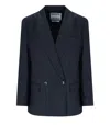 Essentiel Antwerp Ipursuit Navy Blue Oversized Blazer In Blue