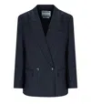 Essentiel Antwerp Ipursuit Navy Blue Oversized Blazer In Blue