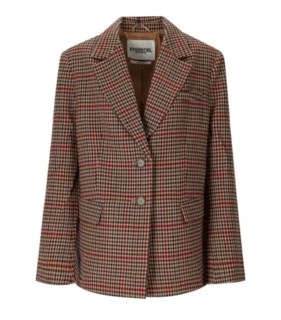 Essentiel Antwerp Irbara Brown Single-breasted Blazer In Gray