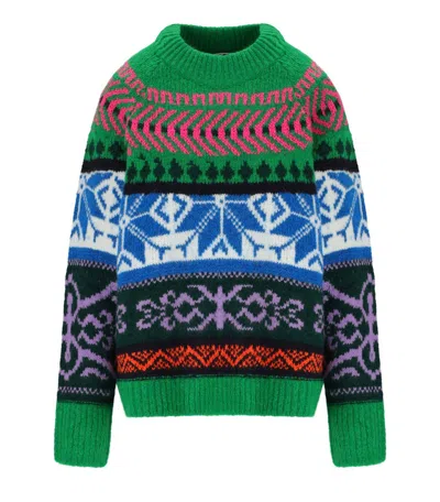 ESSENTIEL ANTWERP IRELANDO GREEN CREWNECK SWEATER
