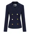 Essentiel Antwerp Irtha Navy Blue Double-breasted Blazer In Blue