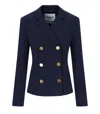 Essentiel Antwerp Irtha Navy Blue Double-breasted Blazer In Blue